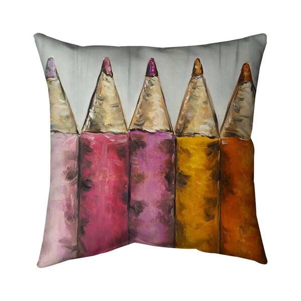 Fondo 26 x 26 in. Colouring Pencils-Double Sided Print Indoor Pillow - FO3335532