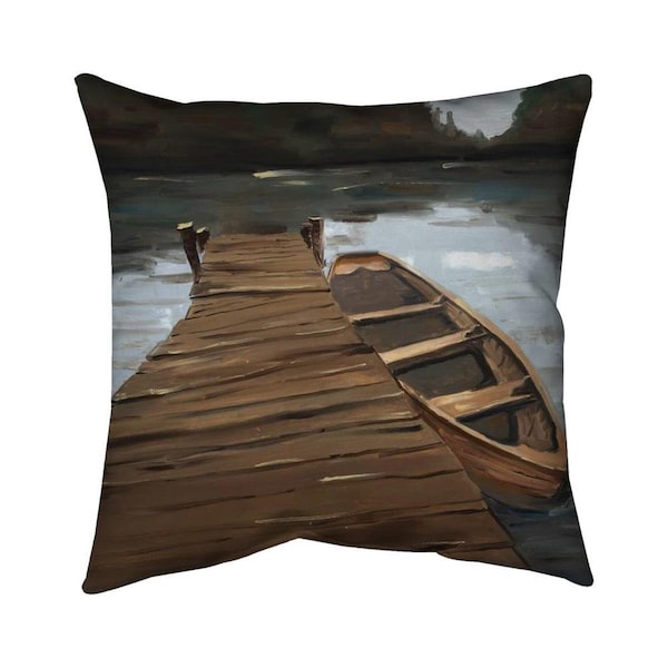 Fondo 20 x 20 in. Lake Dock & Boat-Double Sided Print Indoor Pillow - FO2793935