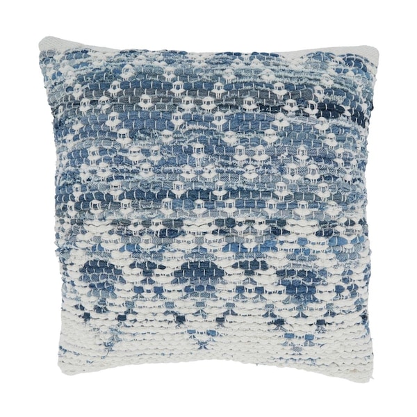 Vecindario 18 in. Diamond Chindi Square Throw Pillow with Down Filling Black - VE3206390