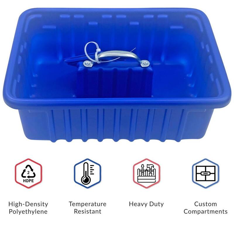 AMERICAN BUILT PRO Professional Grade 19 in. Blue PolyethyleneTote Tray with 6-Dividers - T1050BLUP1