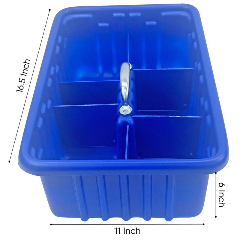 AMERICAN BUILT PRO Professional Grade 19 in. Blue PolyethyleneTote Tray with 6-Dividers - T1050BLUP1
