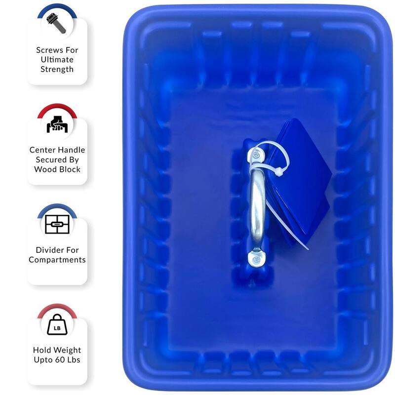 AMERICAN BUILT PRO Professional Grade 19 in. Blue PolyethyleneTote Tray with 6-Dividers - T1050BLUP1