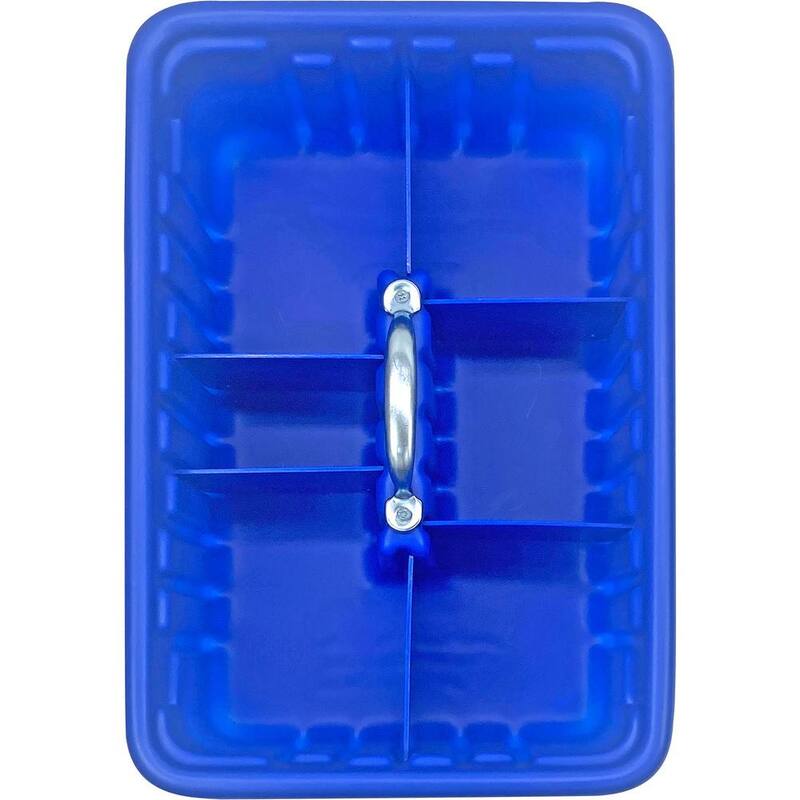 AMERICAN BUILT PRO Professional Grade 19 in. Blue PolyethyleneTote Tray with 6-Dividers - T1050BLUP1