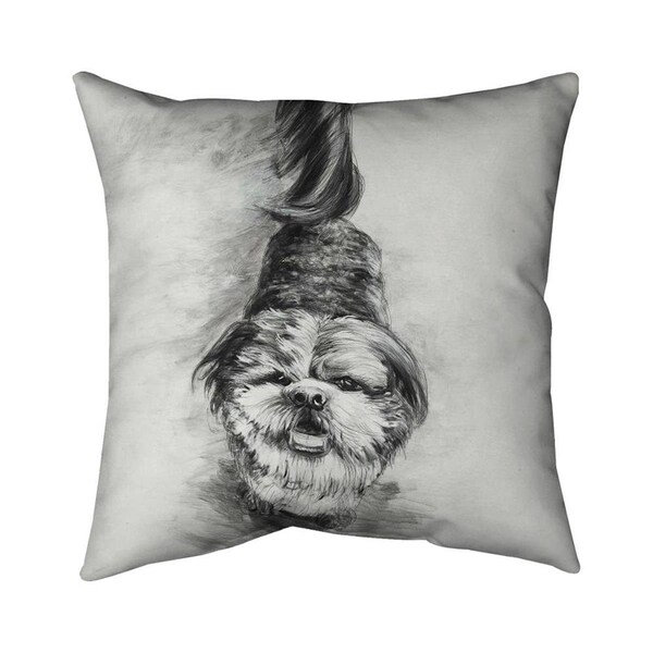 Fondo 26 x 26 in. Happy Dog Sketch-Double Sided Print Indoor Pillow - FO2772439