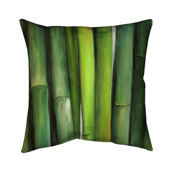 Fondo 26 x 26 in. Green Bamboo-Double Sided Print Indoor Pillow - FO2780679