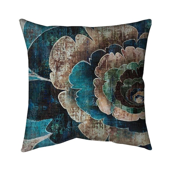 Begin Home Decor 20 x 20 in. Blue Flower Montage-Double Sided Print Indoor Pillow - 5541-2020-FL163