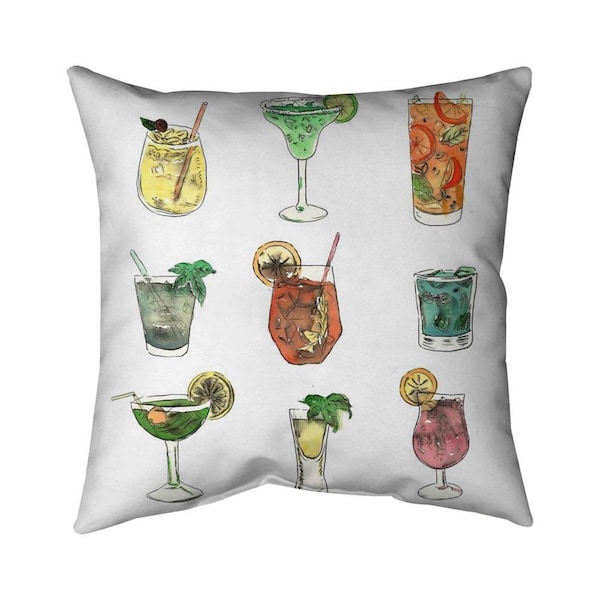 Fondo 26 x 26 in. Colorful Cocktails-Double Sided Print Indoor Pillow - FO2774651
