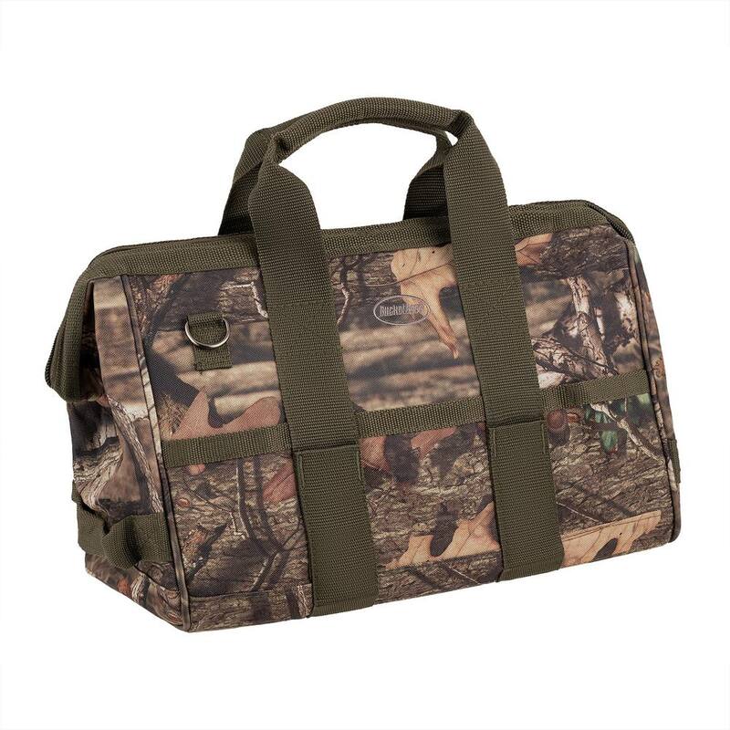 BUCKET BOSS Mossy Oak Breakup Camo Gatemouth 16 in. Tool Bag with 16 Pockets - 85016