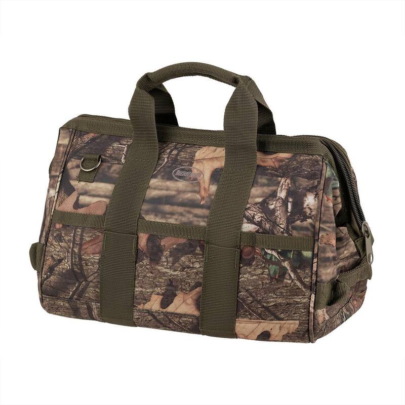 BUCKET BOSS Mossy Oak Breakup Camo Gatemouth 16 in. Tool Bag with 16 Pockets - 85016
