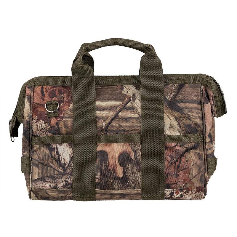 BUCKET BOSS Mossy Oak Breakup Camo Gatemouth 16 in. Tool Bag with 16 Pockets - 85016