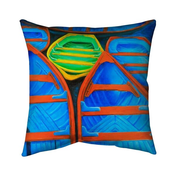 Fondo 20 x 20 in. Colorful Canoes-Double Sided Print Indoor Pillow - FO2774169