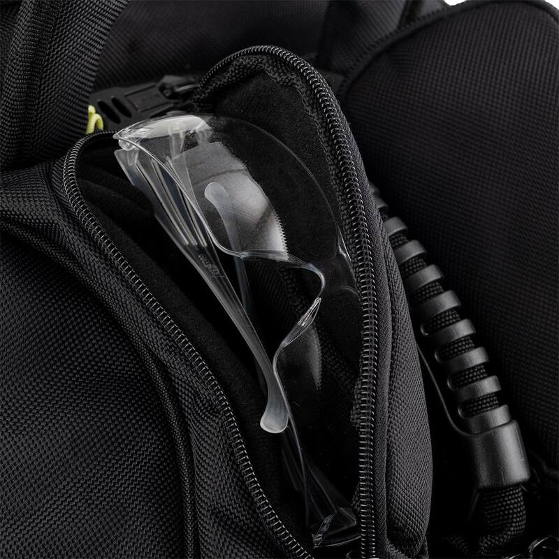 BUCKET BOSS 14 in. Heavy Duty High Visibility Protech 32-Pocket Tool Bag Backpack - 65180-HV