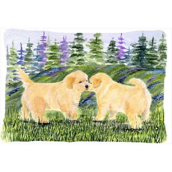Carolines Treasures Carolines Treasures SS8102PW1216 12 x 16 in. Golden Retriever Decorative Indoor & Outdoor Fabric Pillow - SS8102PW1216