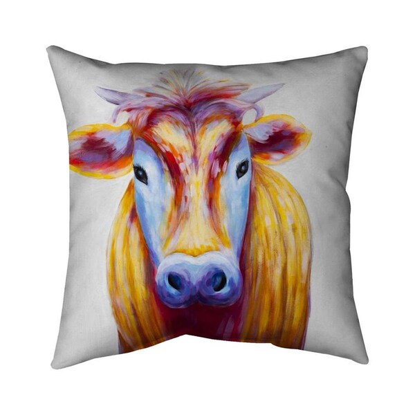 Begin Home Decor 26 x 26 in. Colorful Country Cow-Double Sided Print Indoor Pillow - 5541-2626-AN147