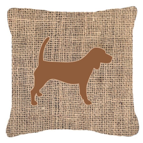 Jensendistributionservices 18 x 18 in. Beagle Burlap And Brown Indoor & Outdoor Fabric Decorative Pillow - MI2549316