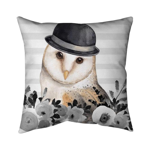 Fondo 26 x 26 in. Owl Detective-Double Sided Print Indoor Pillow - FO2794062