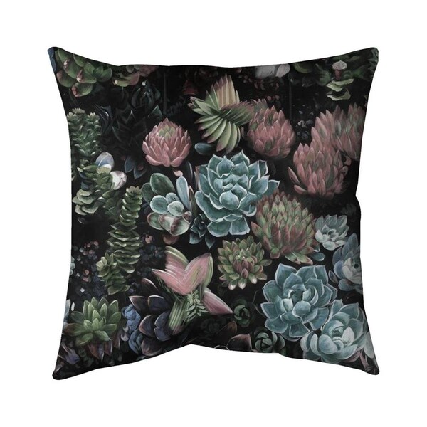 Begin Home Decor 26 x 26 in. Succulent Set-Double Sided Print Indoor Pillow - 5541-2626-FL225-1-CR