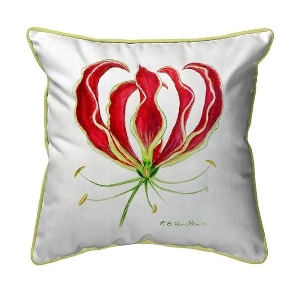 Betsy Drake Betsy Drake SN482 12 x 12 in. Red Lily Small Indoor & Outdoor Pillow - SN482