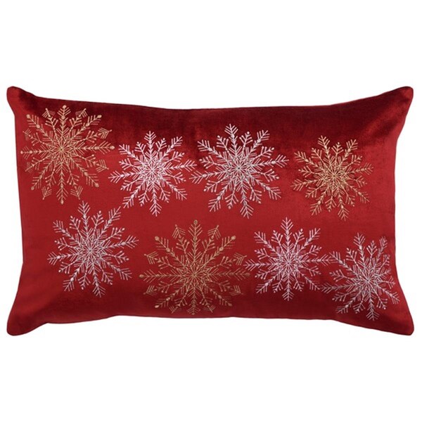 Safavieh Cinthia Snowflake Pillow, Red & Silver - HOL4002B-1624