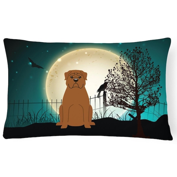 Carolines Treasures Halloween Scary Dogue De Bourdeaux Canvas Fabric Decorative Pillow - BB2263PW1216