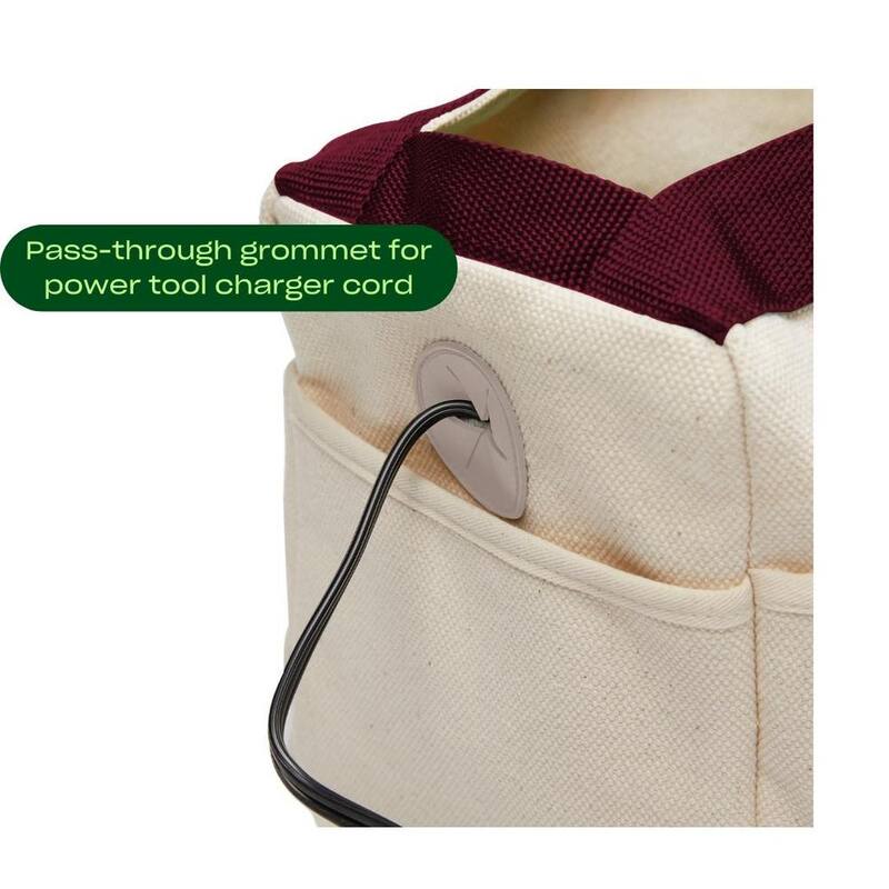 Character 14 in. 9 Pocket Red Canvas Tool Bag - K-CHA-STG-BAG-RD-001