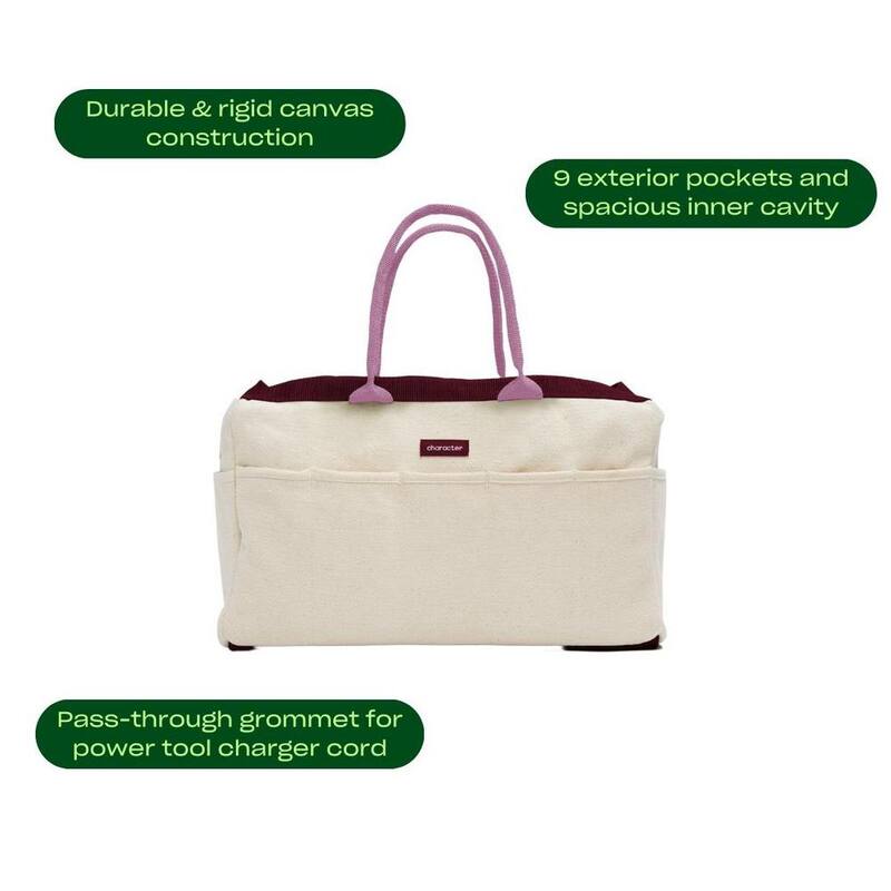 Character 14 in. 9 Pocket Red Canvas Tool Bag - K-CHA-STG-BAG-RD-001