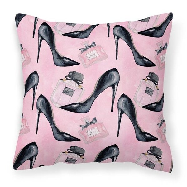Carolines Treasures Carolines Treasures BB7507PW1414 Fashion Diva Shoes & Perfume Fabric Decorative Pillow; 14 x 14 in. - BB7507PW1414