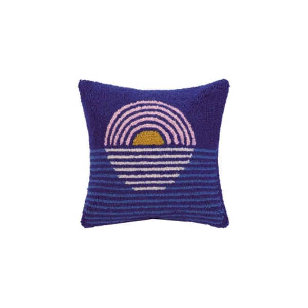 Peking Handicraft 14 x 14 in. Sunset Polyester Filler Hook Pillow - 30EO153C14SQ