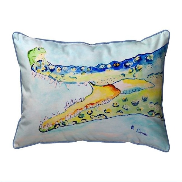 Betsy Drake Betsy Drake SN1004 11 x 14 in. Crocodile & Frog Small Indoor & Outdoor Pillow - SN1004