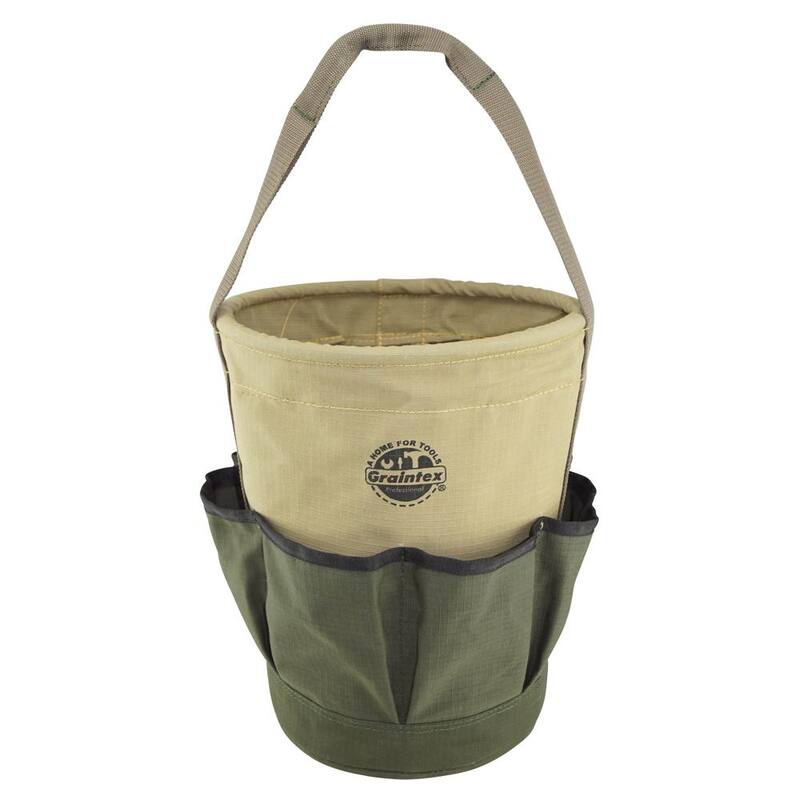 Graintex 12 in. 6 Pocket Utility Tool Bucket in Khaki Green - CB2417