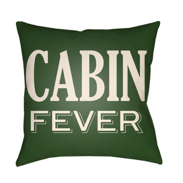 Artistic Weavers Lodge Cabin Cabin Fever Poly Filled Pillow - Dark Green & Beige - 18 x 18 in. - LGCB2035-1818