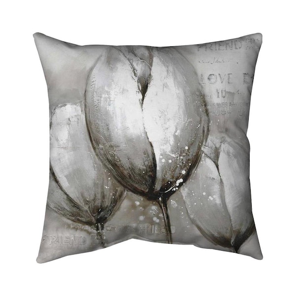 Fondo 26 x 26 in. Three White Tulips-Double Sided Print Indoor Pillow - FO3332717