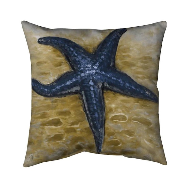 Begin Home Decor 20 x 20 in. Blue Starfish-Double Sided Print Indoor Pillow - 5541-2020-CO68-1