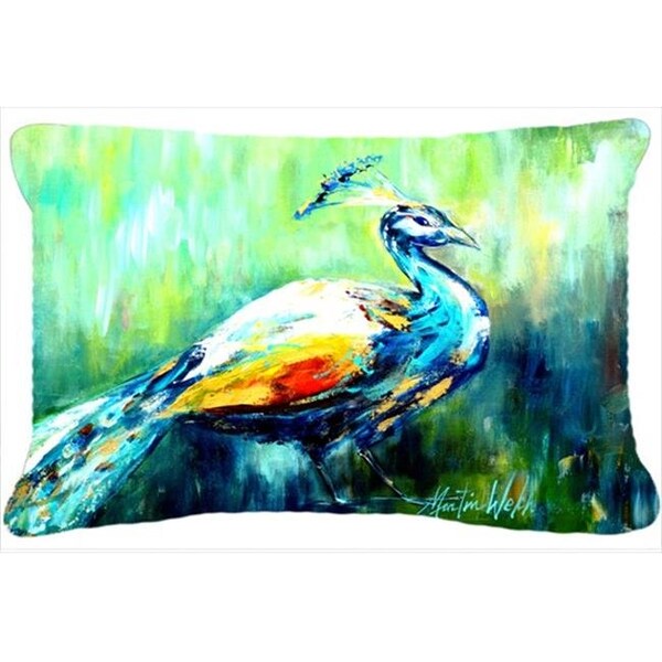 Carolines Treasures Carolines Treasures MW1160PW1216 Proud Peacock Green Indoor & Outdoor Fabric Decorative Pillow - MW1160PW1216
