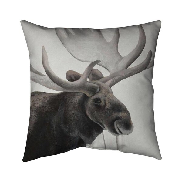 Fondo 20 x 20 in. Rustic Moose-Double Sided Print Indoor Pillow - FO2772140