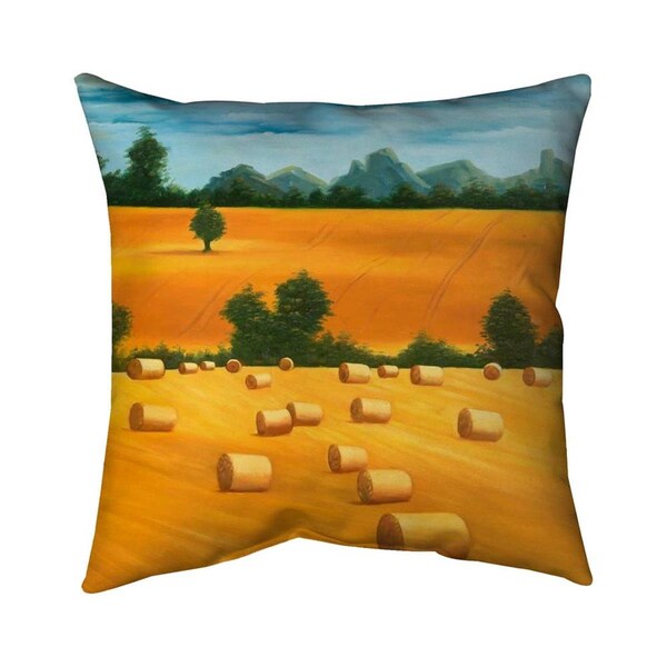 Begin Home Decor 26 x 26 in. Hay Bale Fields-Double Sided Print Indoor Pillow - 5541-2626-LA104