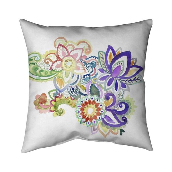 Fondo 26 x 26 in. Paisley Watercolor-Double Sided Print Indoor Pillow - FO2796282