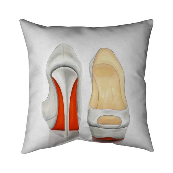Fondo 26 x 26 in. Red & White Pumps-Double Sided Print Indoor Pillow - FO2772645