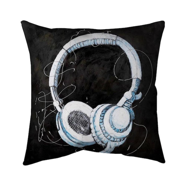 Begin Home Decor 20 x 20 in. Headphones-Double Sided Print Indoor Pillow - 5541-2020-MU26