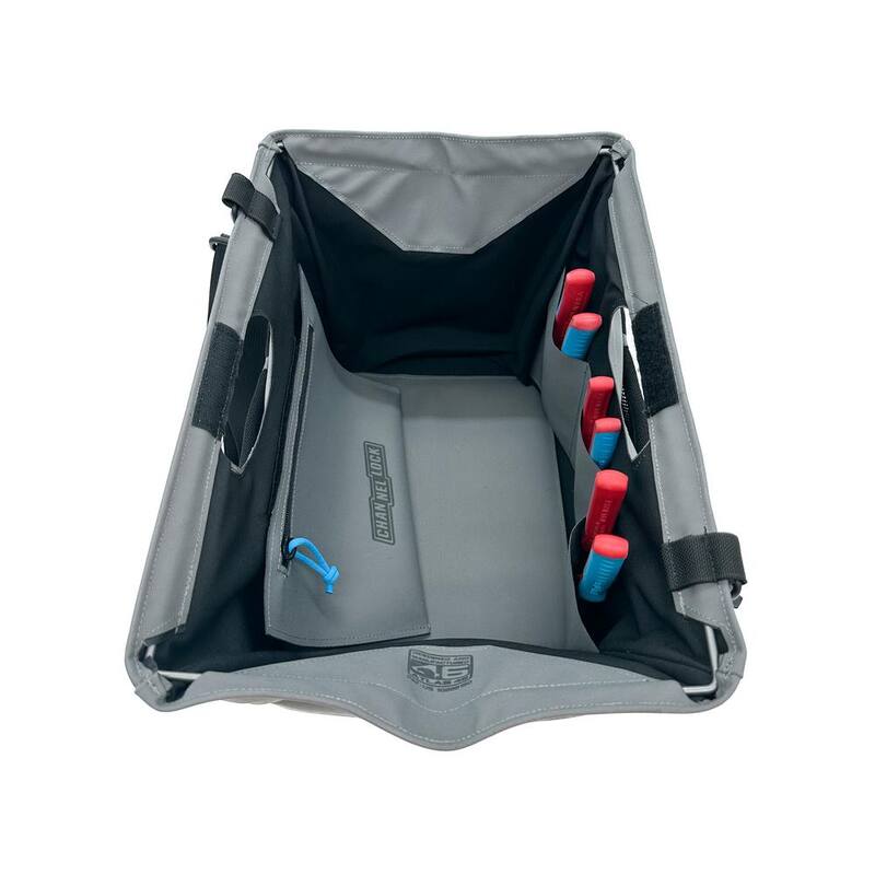 Channellock 16.5 in. PRO Tool Tote with Shoulder Strap Grey Fused with Black - TGM3G
