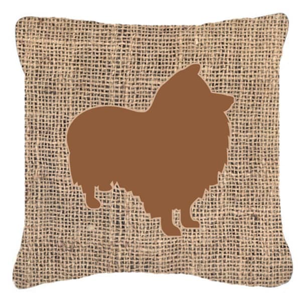 Jensendistributionservices Sheltie Burlap and Brown Decorative Fabric Pillow - 14 x 14 in. - MI2552816