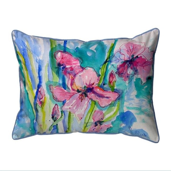 Betsy Drake Betsy Drake SN1017 11 x 14 in. Pink Iris Small Indoor & Outdoor Pillow - SN1017