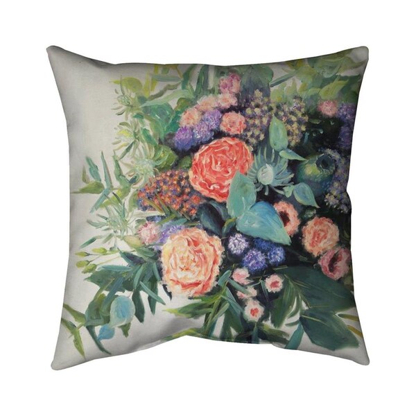 Begin Home Decor 26 x 26 in. Flowers Melody-Double Sided Print Indoor Pillow - 5541-2626-FL348