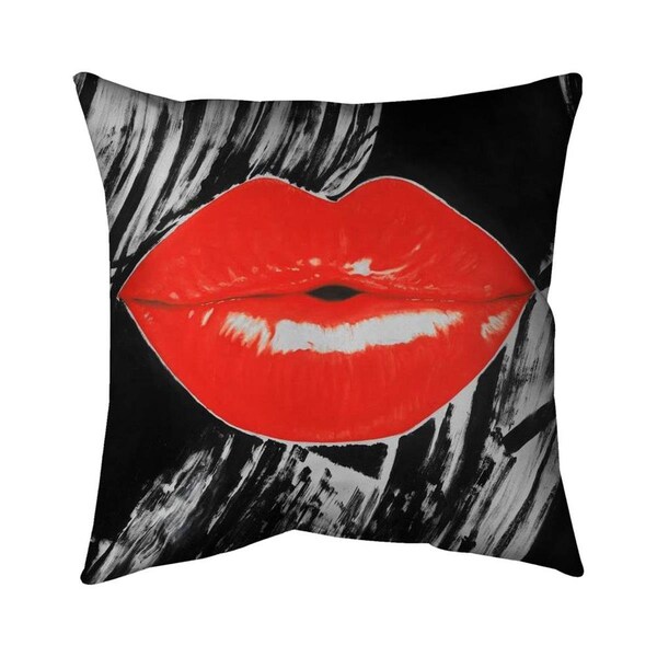 Fondo 26 x 26 in. Pouty Glossy Lips-Double Sided Print Indoor Pillow - FO2794769