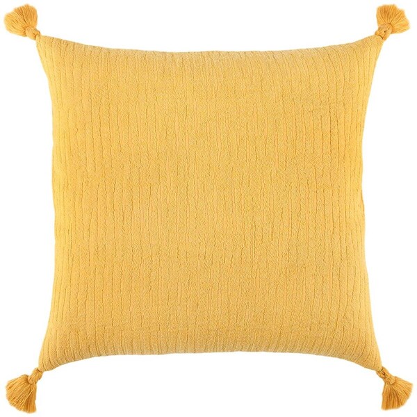Homeroots Gold Solid Tonal Abstract Stripe Throw Pillow - 403494