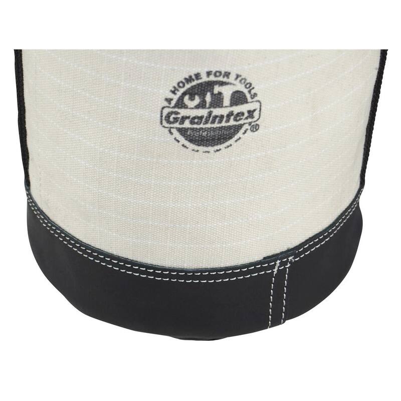 Graintex 10 in. 1-Pocket Utility Ripstop Canvas Bucket with Hook and Leather Bottom - CB2113