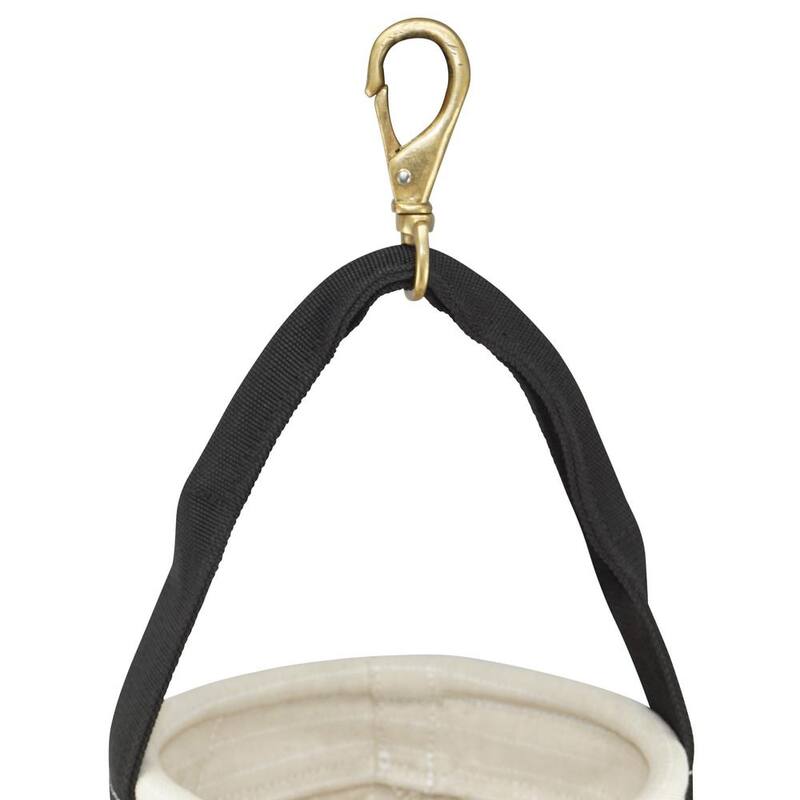 Graintex 10 in. 1-Pocket Utility Ripstop Canvas Bucket with Hook and Leather Bottom - CB2113