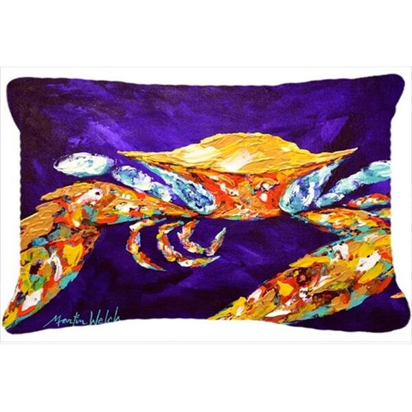 Carolines Treasures Carolines Treasures MW1172PW1216 The Right Stuff Crab In Purple Indoor & Outdoor Fabric Decorative Pillow - MW1172PW1216