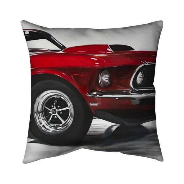 Fondo 20 x 20 in. Classic Red Car-Double Sided Print Indoor Pillow - FO2791542
