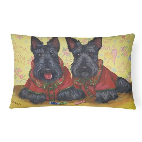 Carolines Treasures Carolines Treasures PPP3271PW1216 12 x 3 x 16 in. Scottish Terrier Scotties Rule Canvas Fabric Decorative Pillow - PPP3271PW1216